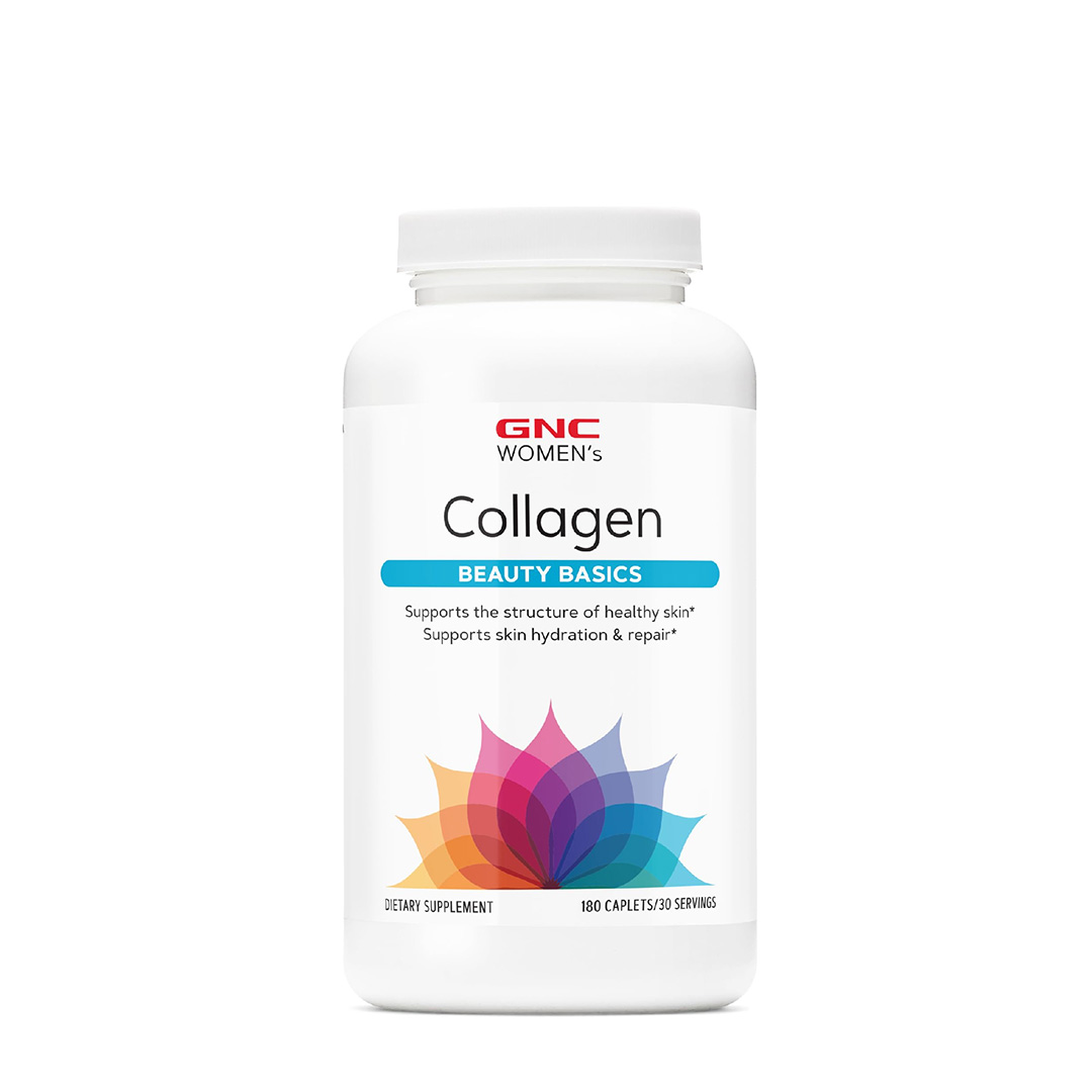 GNC-Colageno-180-Capsulas GNC Colágeno de 180 cápsulas, suplemento para mujer con colágeno, ácido hialurónico y vitamina C para la firmeza de la piel.