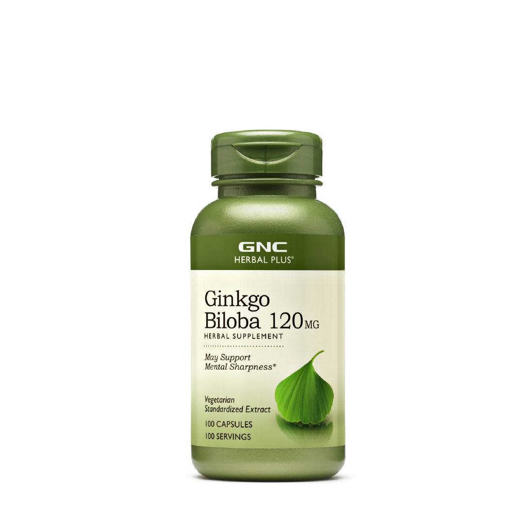 gnc-ginkgo-biloba-120-mg-100-capsulas Suplemento alimenticio GNC Herbal Plus Ginkgo Biloba 120mg de 100 cápsulas para la memoria, concentración y circulación sanguínea en Ecuador.