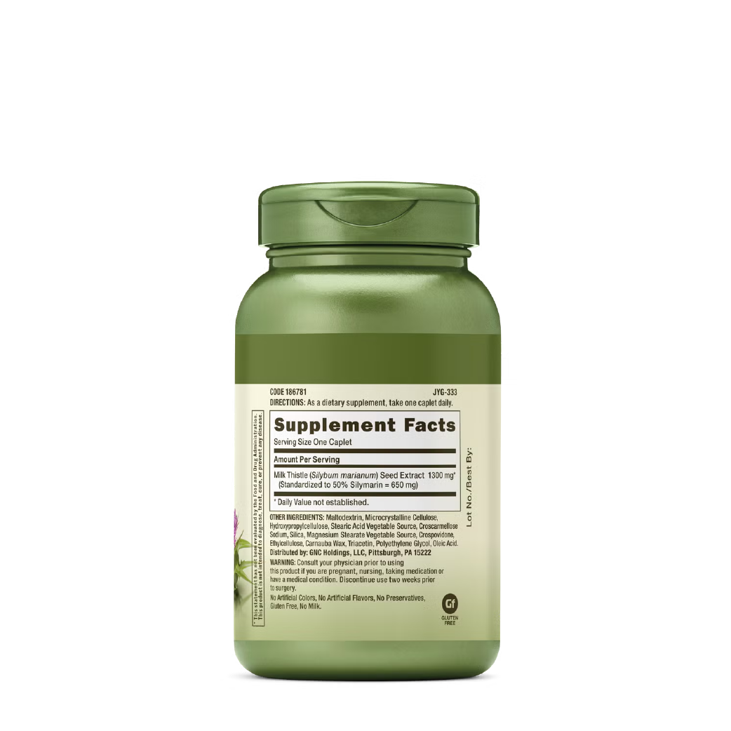 GNC Cardo Mariano Milk Thistle 1300mg (120 Cápsulas) - Imagen 3