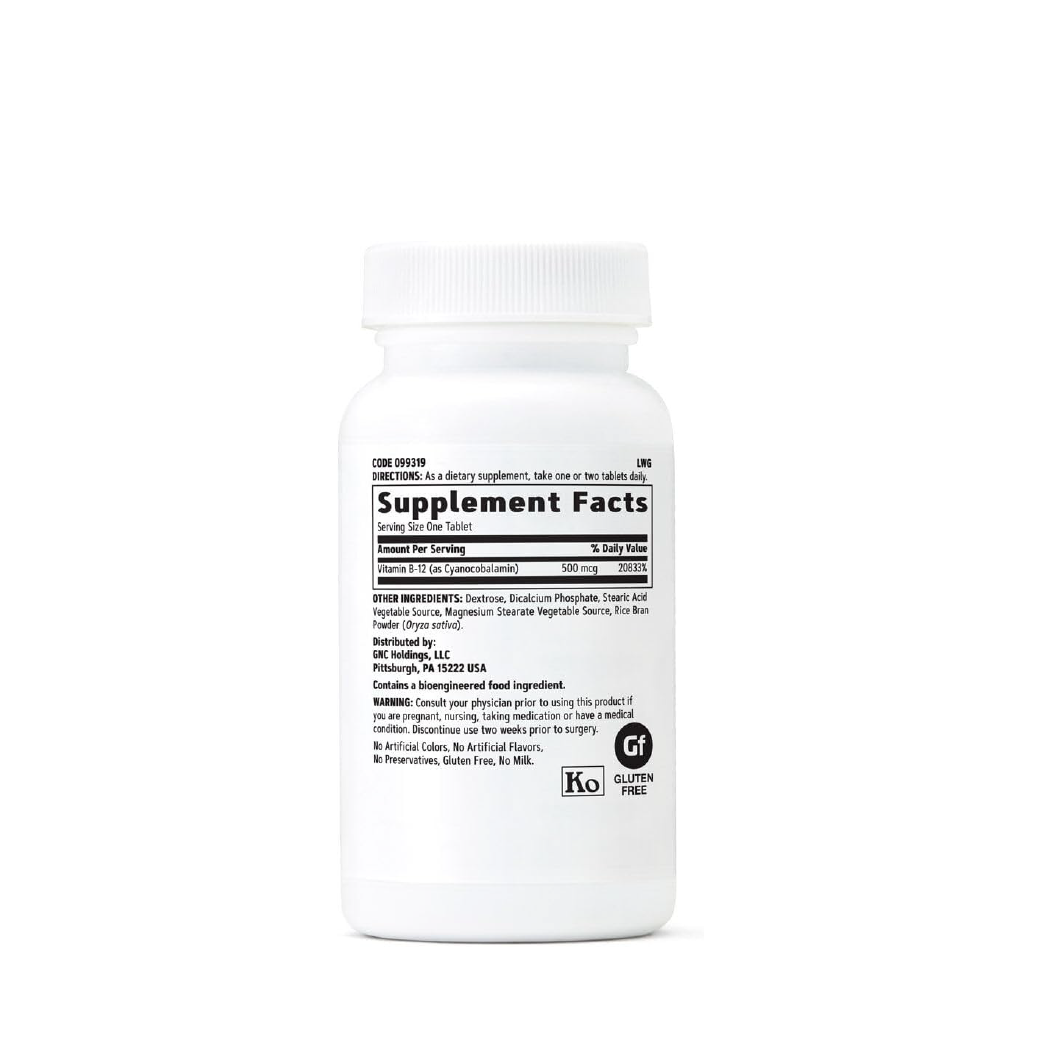 GNC Vitamin B-12 500mcg (100 Tabletas) - GNC Ecuador