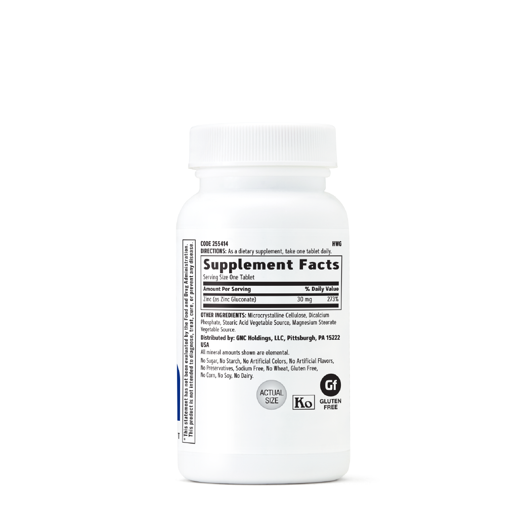 GNC Zinc 30mg (100 Tabletas) - GNC Ecuador